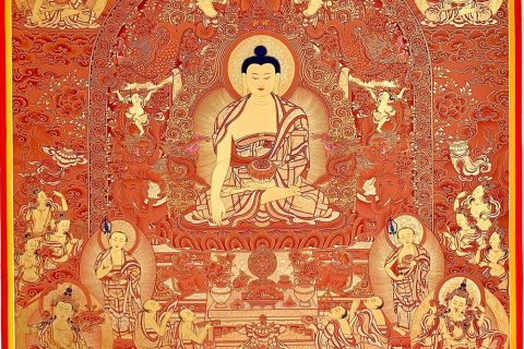 编号189-463371：红金唐卡-释迦牟尼佛（120*100CM左右）