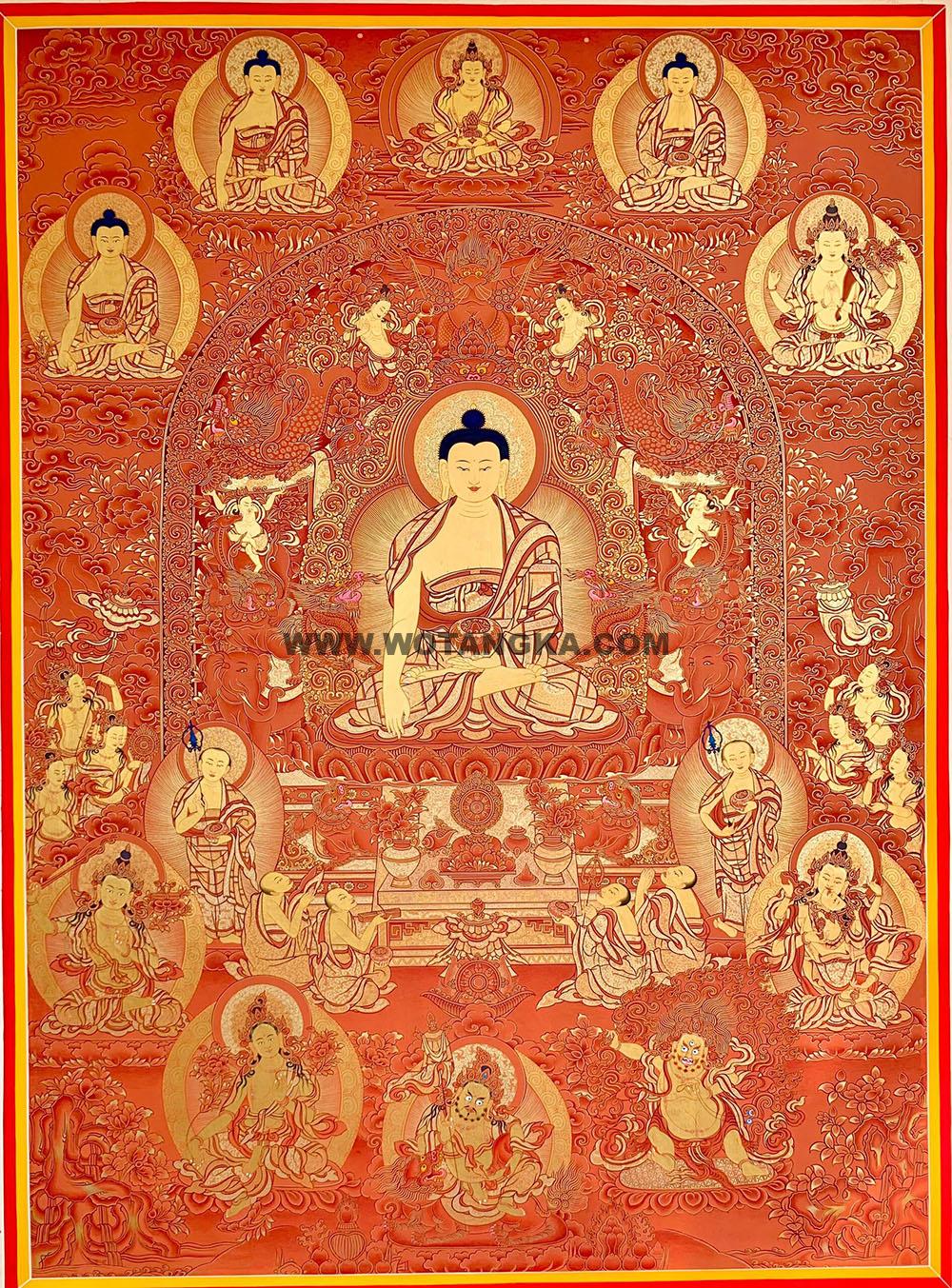 编号189-463371：红金唐卡-释迦牟尼佛（120*100CM左右）