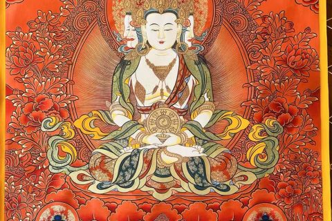 编号189-468023：红金唐卡-四面大日如来（80*60CM左右）