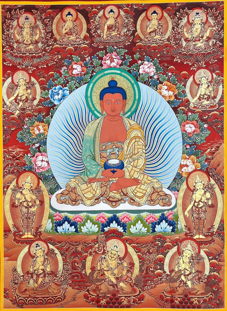 编号189-552119：红金唐卡-阿弥陀佛（100*70CM左右）