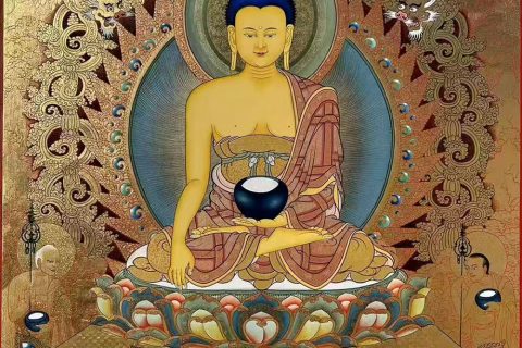 编号189-585263：黄金唐卡-释迦牟尼佛（80*60CM左右）