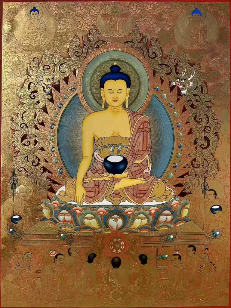 编号189-585263：黄金唐卡-释迦牟尼佛（80*60CM左右）