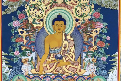 编号189-592100：彩绘唐卡-释迦牟尼佛（80*60CM左右）