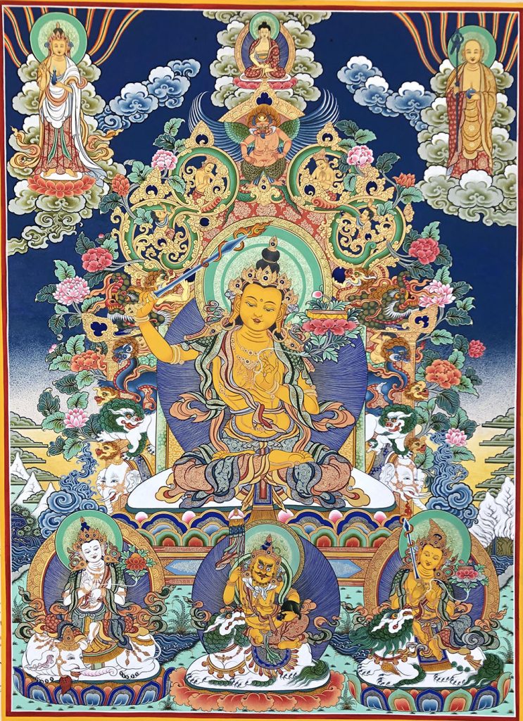 编号189-593979：彩绘唐卡-文殊菩萨（80*60CM左右）