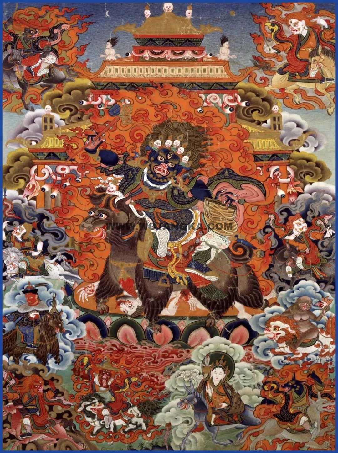 沃唐卡编号AC13587：骑羊护法