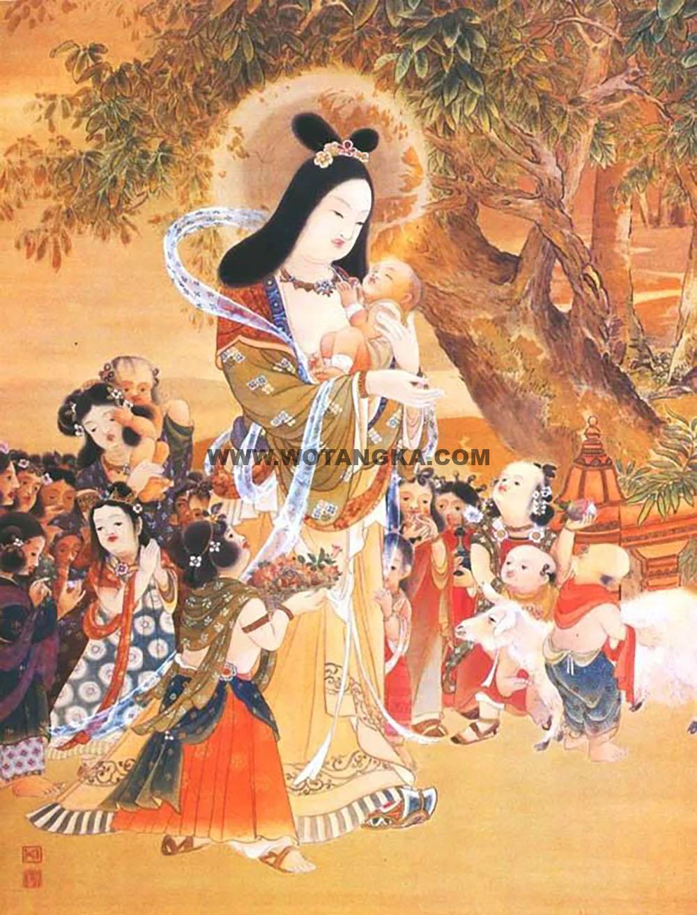 沃唐卡编号AC15434：鬼子母菩萨