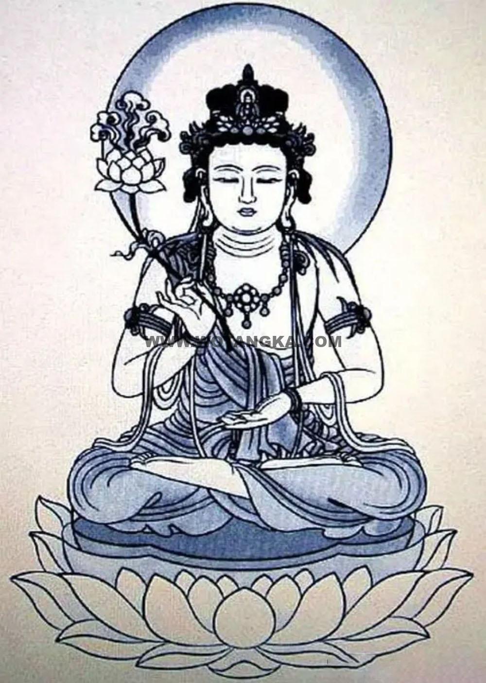 沃唐卡编号AC16459：南无大爱无尽意菩萨