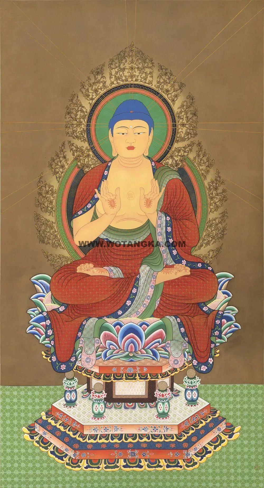 沃唐卡编号AC24892：十二光如来·无碍光佛