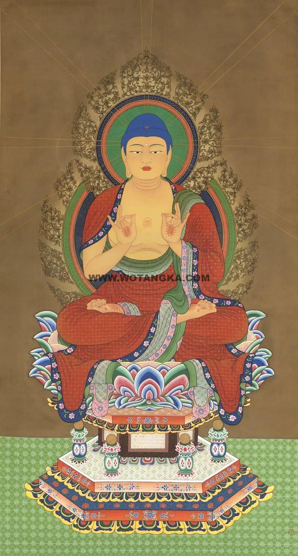 沃唐卡编号AC32154：十二光如来·炎王光佛