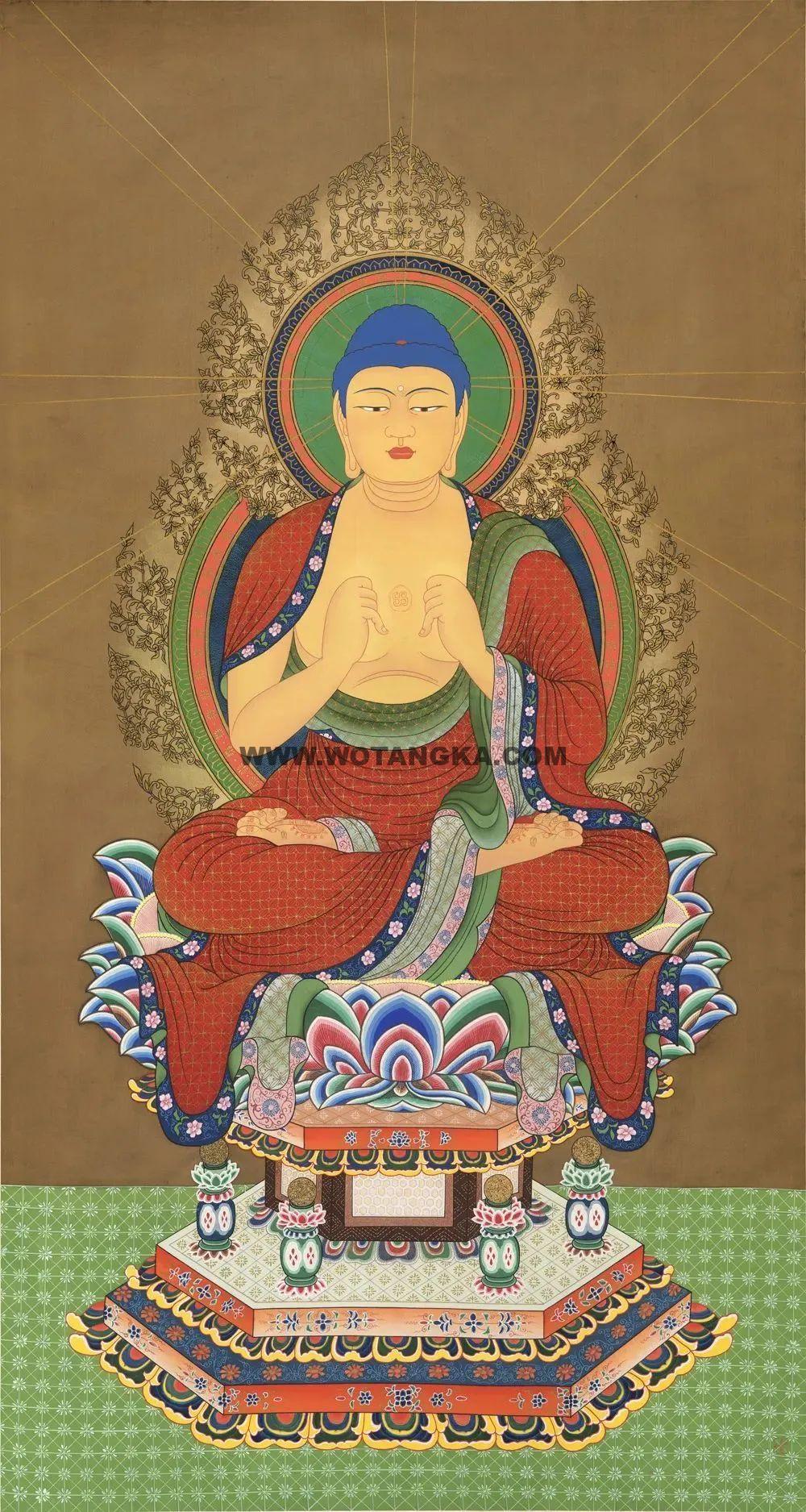 沃唐卡编号AC34617：十二光如来·欢喜光佛