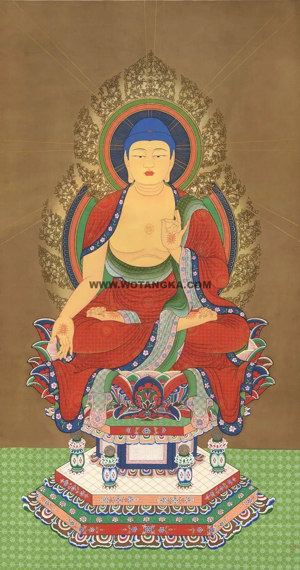 沃唐卡编号AC35276:十二光如来·智慧光佛