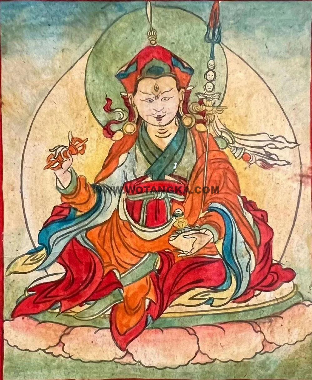 沃唐卡编号AC35876：三眼莲花生大师