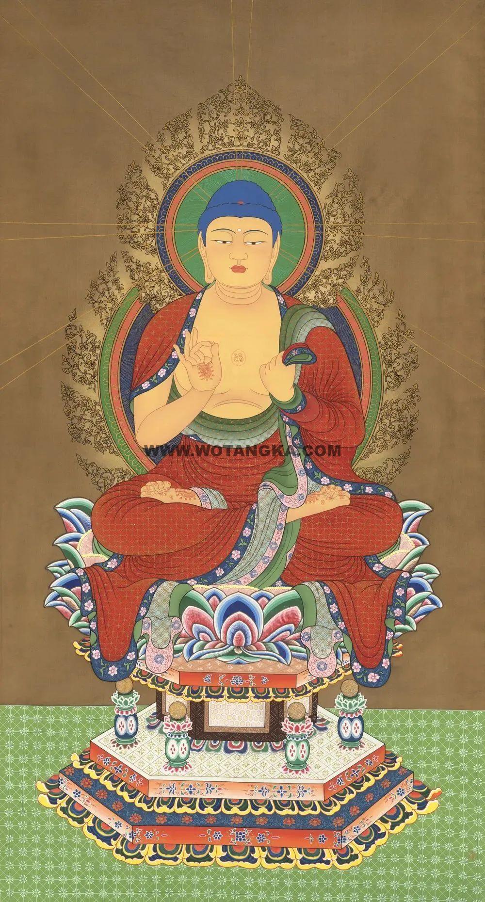 沃唐卡编号AC36248：十二光如来·不断光佛