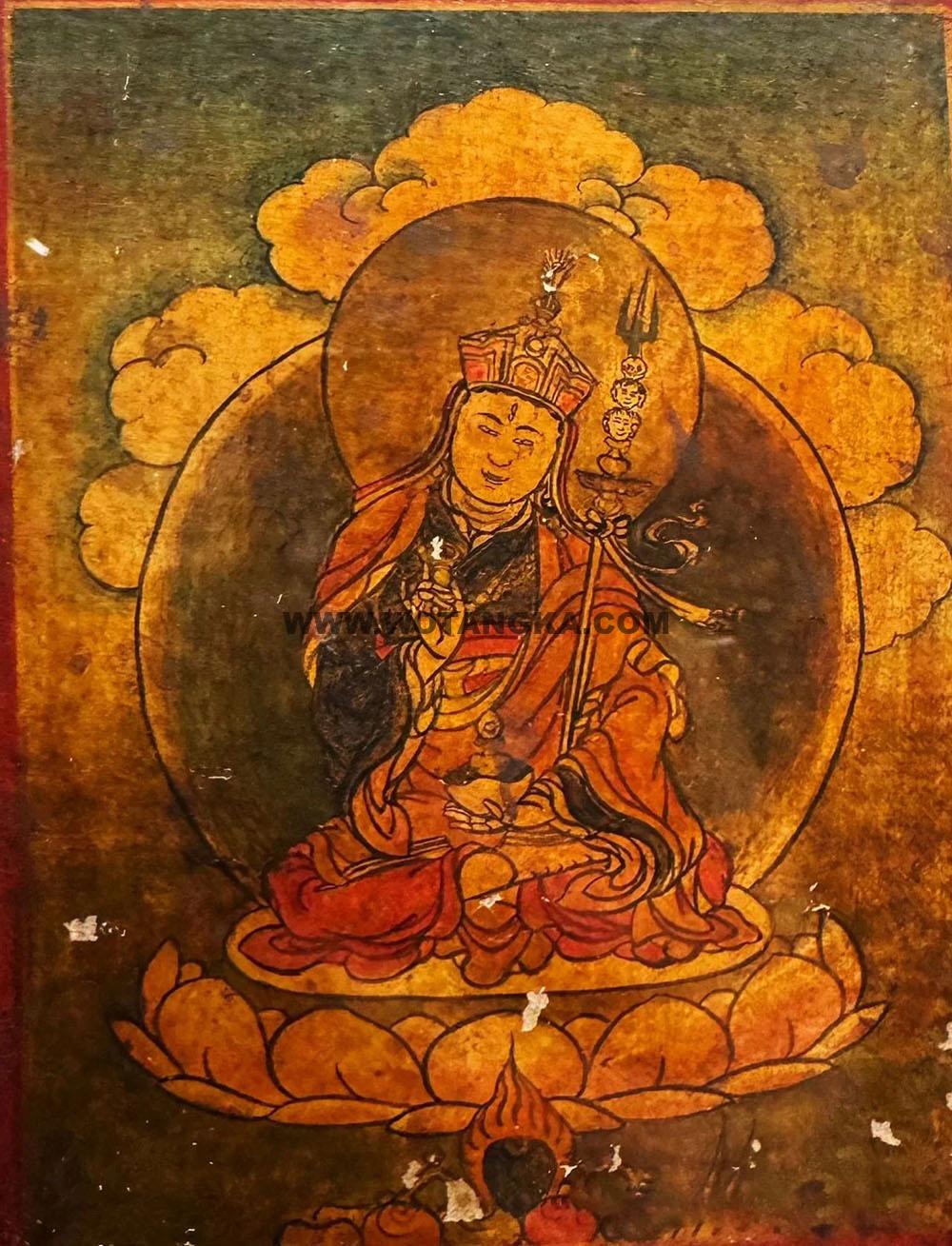 沃唐卡编号AC36478：三眼莲花生大师