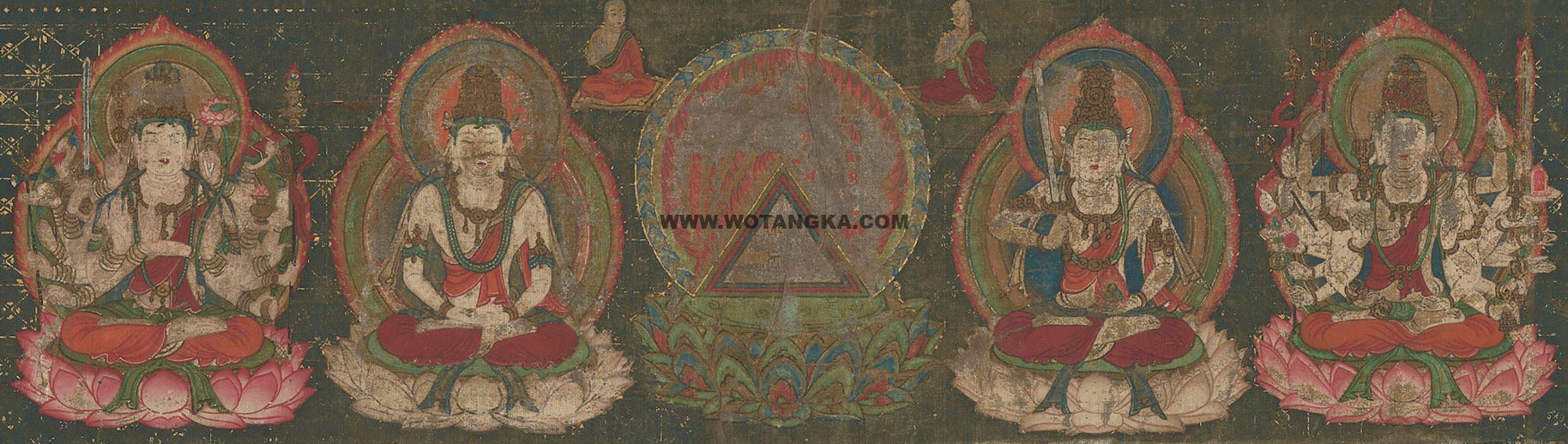 沃唐卡编号AC37914：四大菩萨（东密）