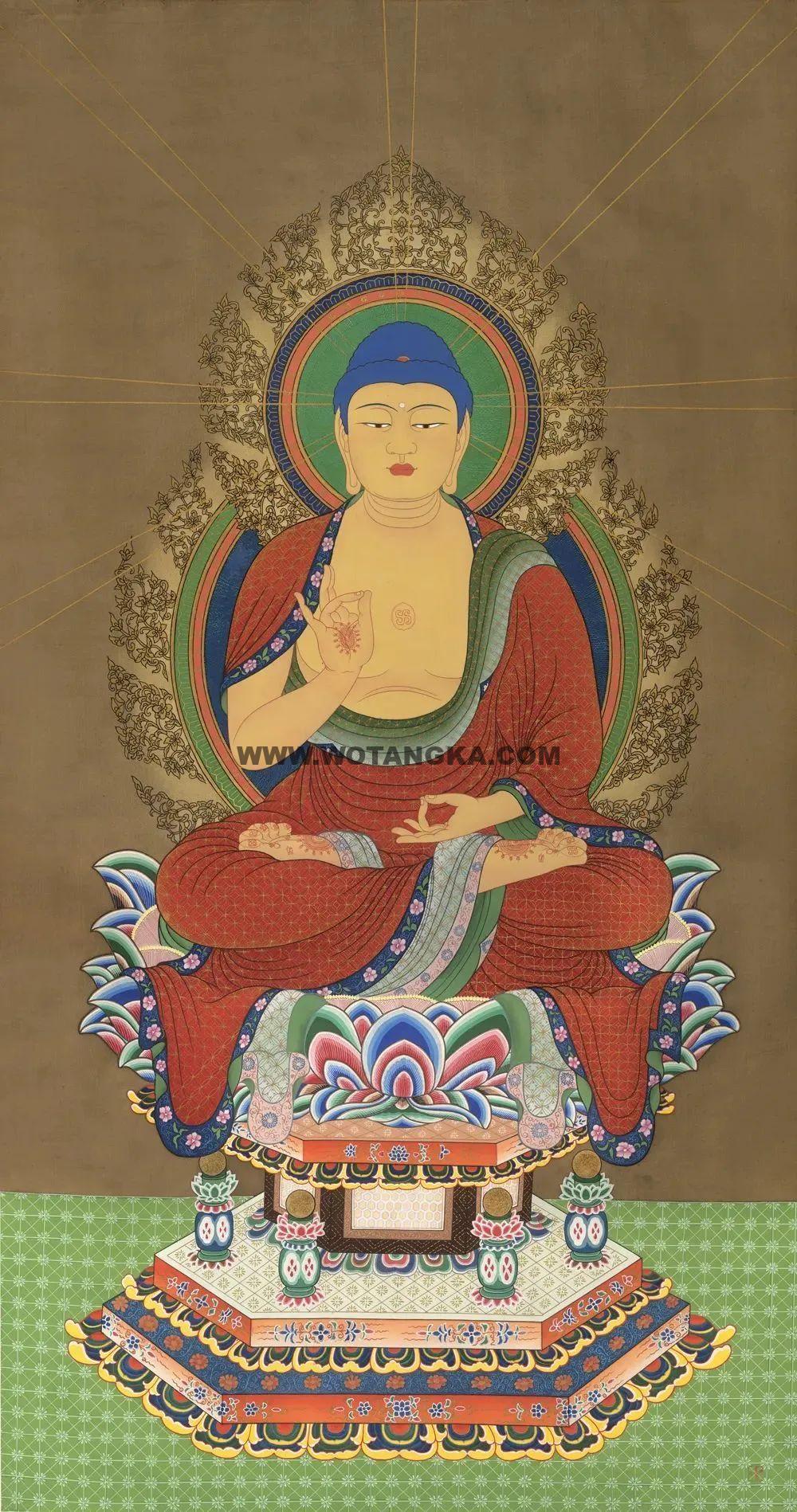 沃唐卡编号AC38905：十二光如来·无称光佛