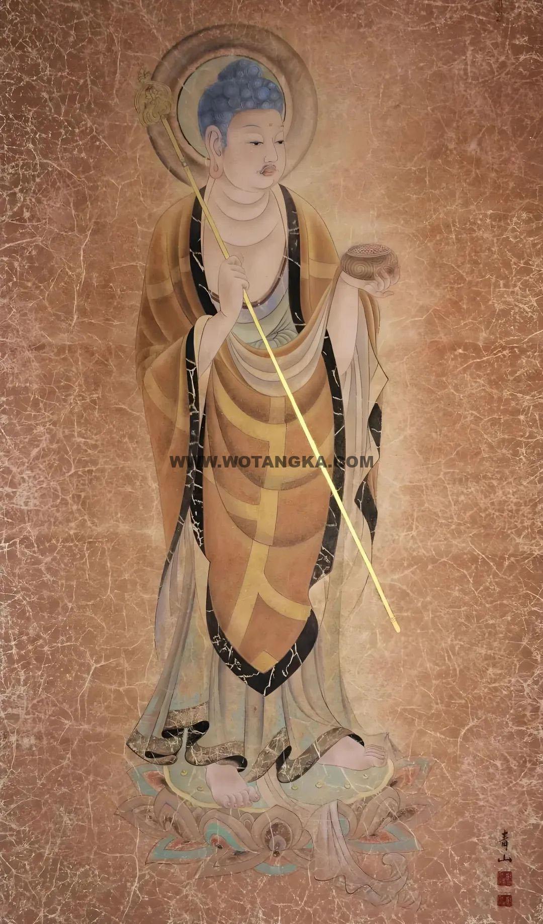 沃唐卡编号AC41253：地藏王菩萨