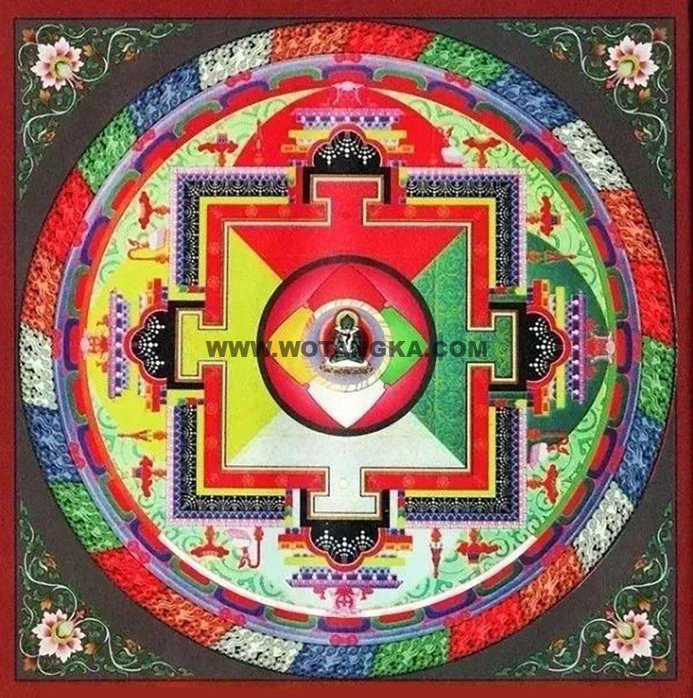 沃唐卡编号AC57384：新伏藏晋美彭措幻化网修法坛城