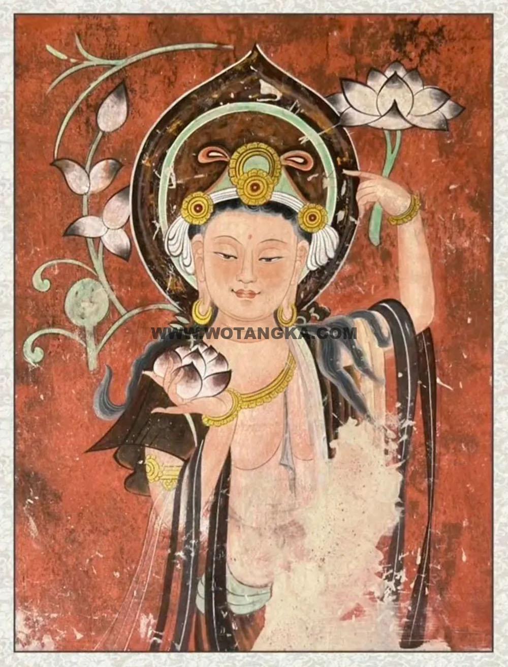 沃唐卡编号AC58264：持莲观音