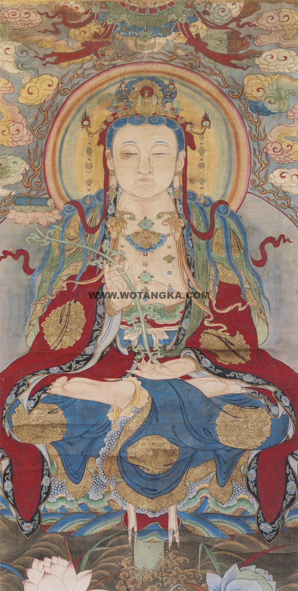 沃唐卡编号AC63849：普贤菩萨佛像图