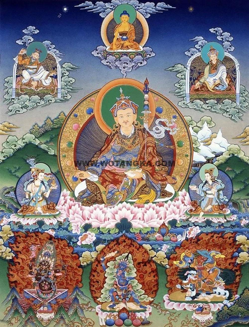 沃唐卡编号AC64593：莲花生大师