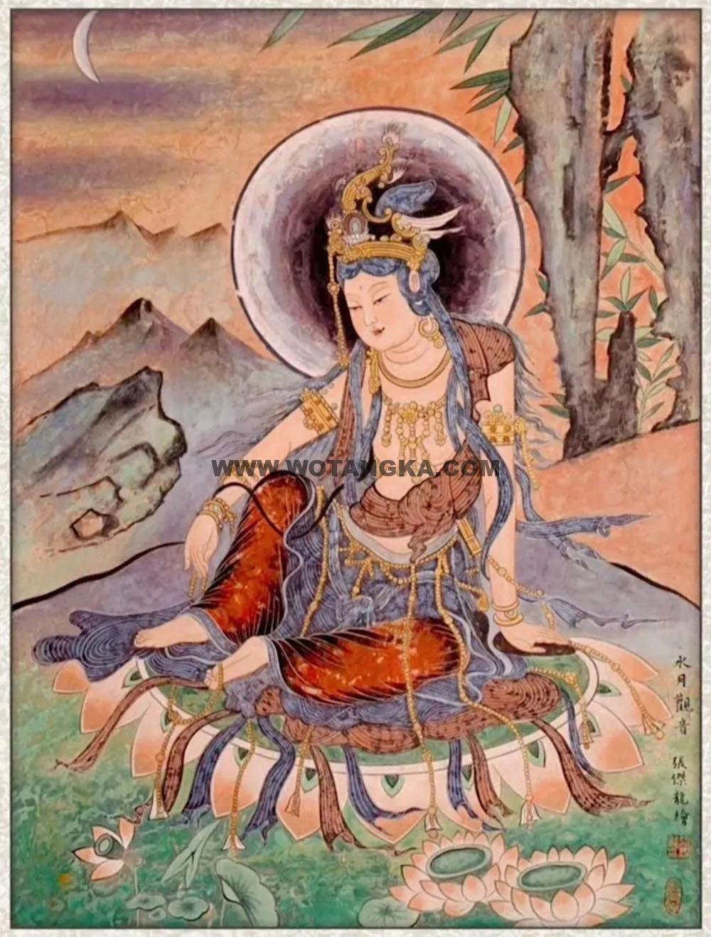 沃唐卡编号AC69243：水月观音