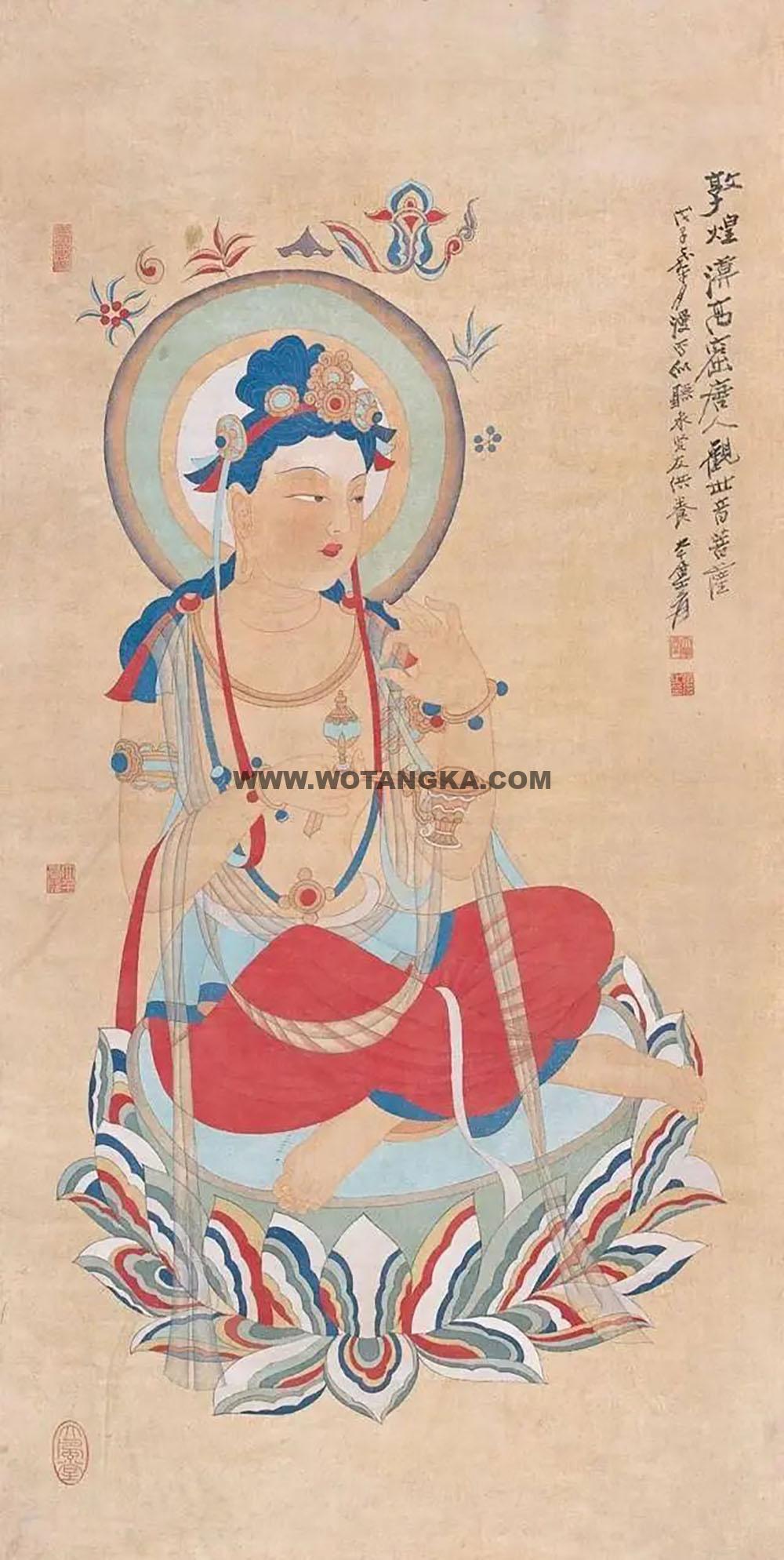 沃唐卡编号AC71245：观世音菩萨（敦煌）