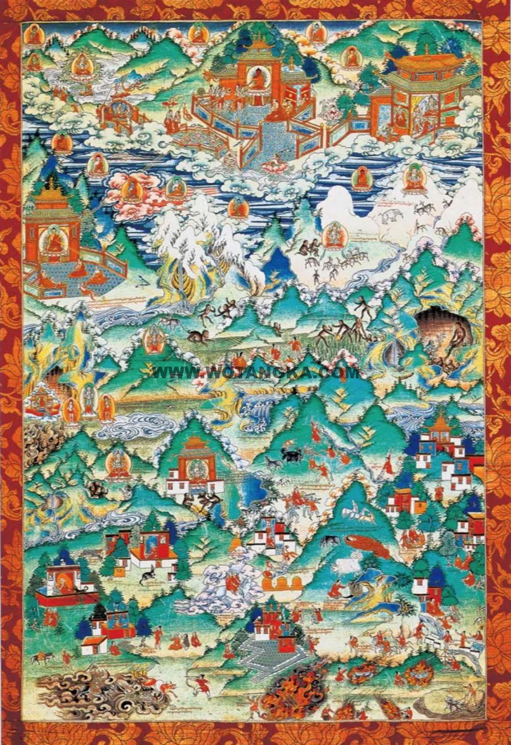 沃唐卡编号AC71368：藏民族起源图