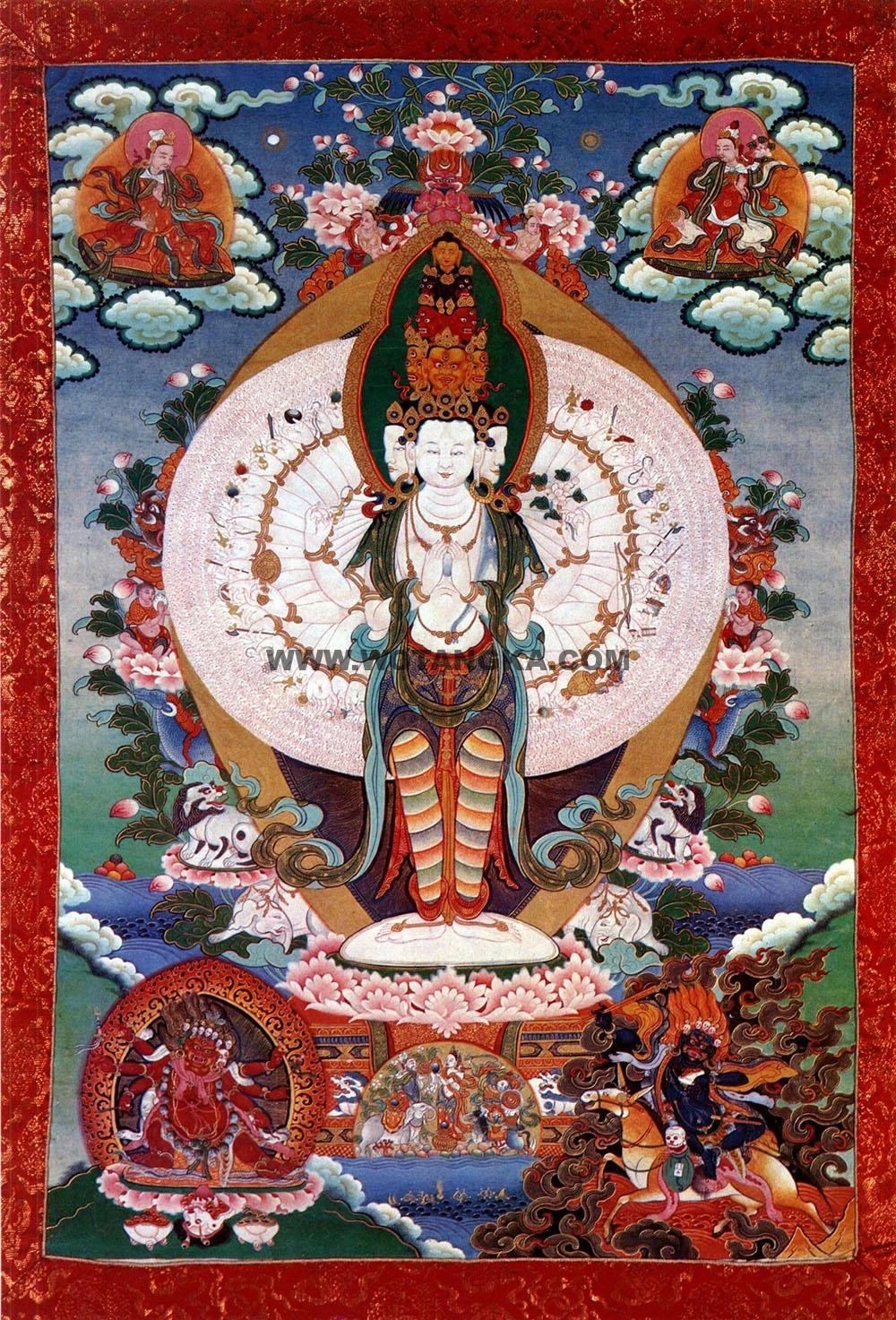 沃唐卡编号AC75482：千手观音菩萨