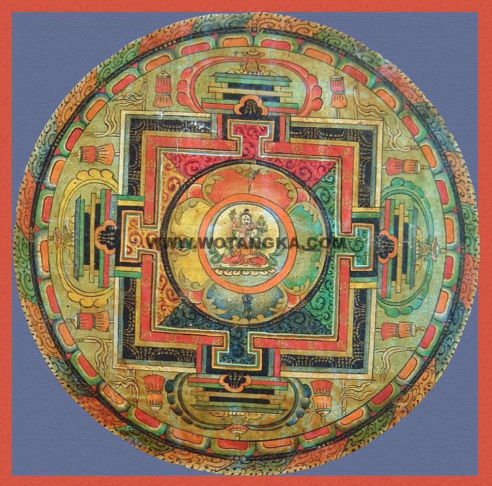 沃唐卡编号AC79254：无死圣度母曼茶罗