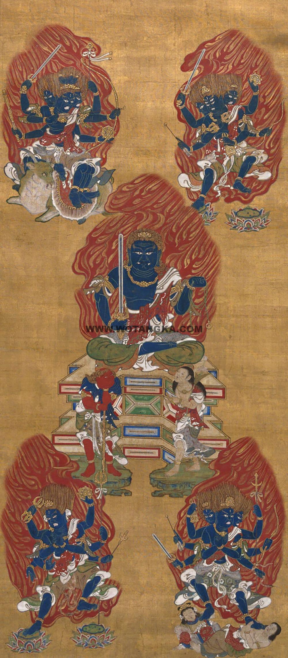 沃唐卡编号AC81625：五大明王（东密）