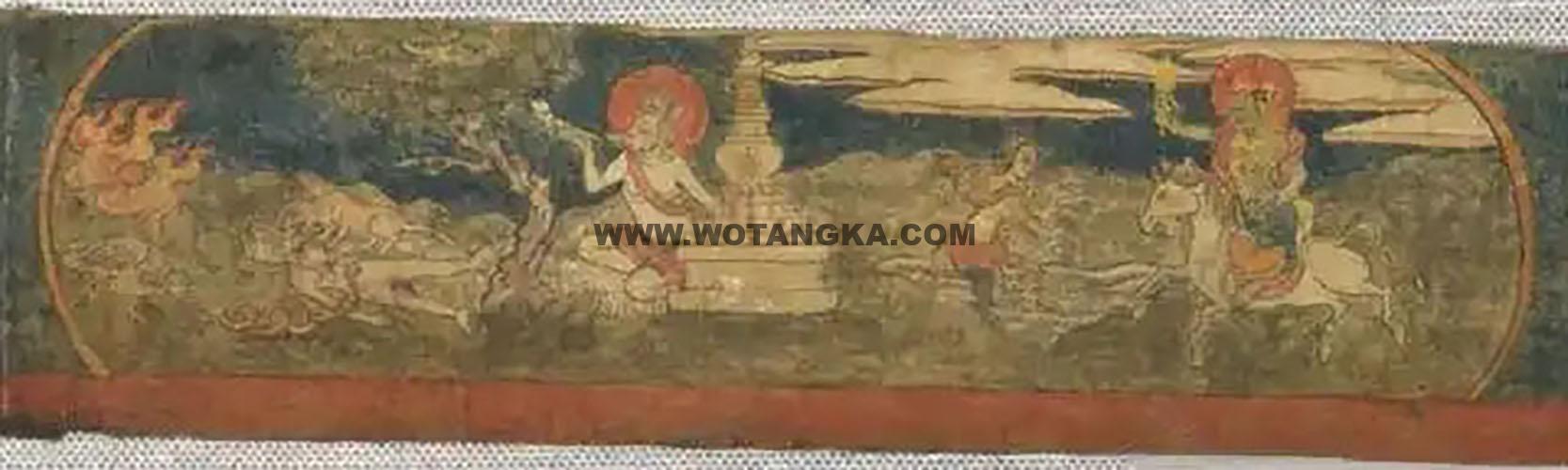 沃唐卡编号AC83475：八大寒林·北方密丛寒林