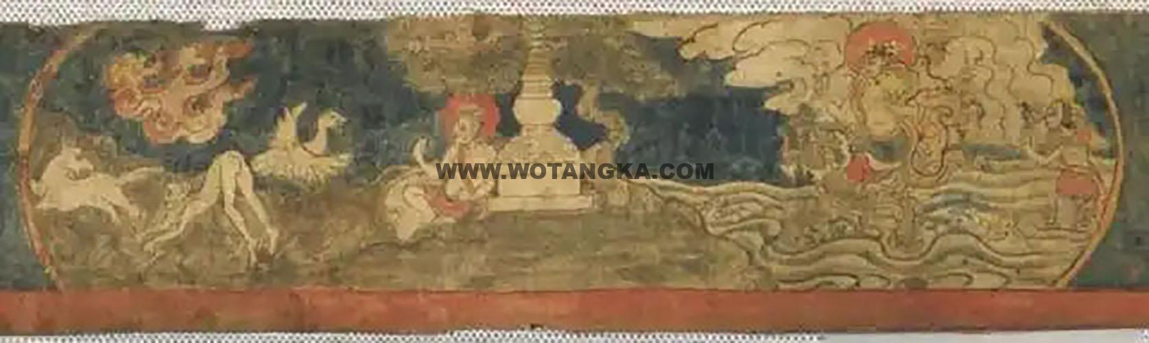 沃唐卡编号AC84952:八大寒林·西方金刚焰寒林