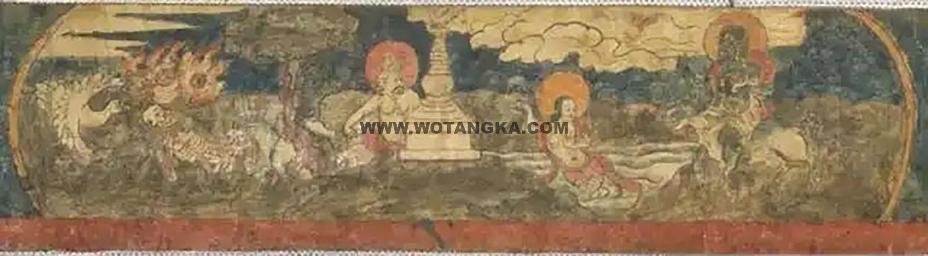 沃唐卡编号AC85920：八大寒林·南方骨锁寒林