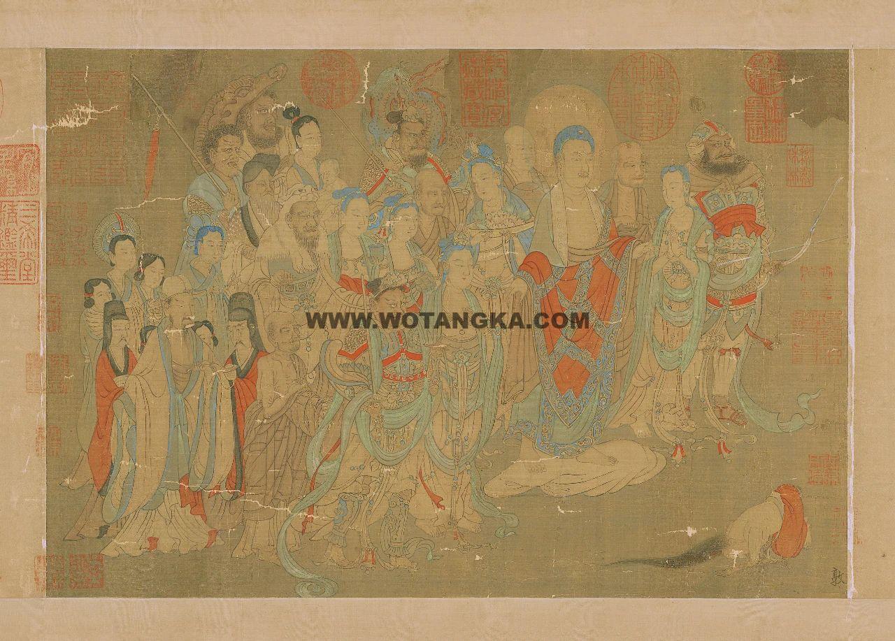 沃唐卡编号AC92547：燃灯佛授记释迦文图