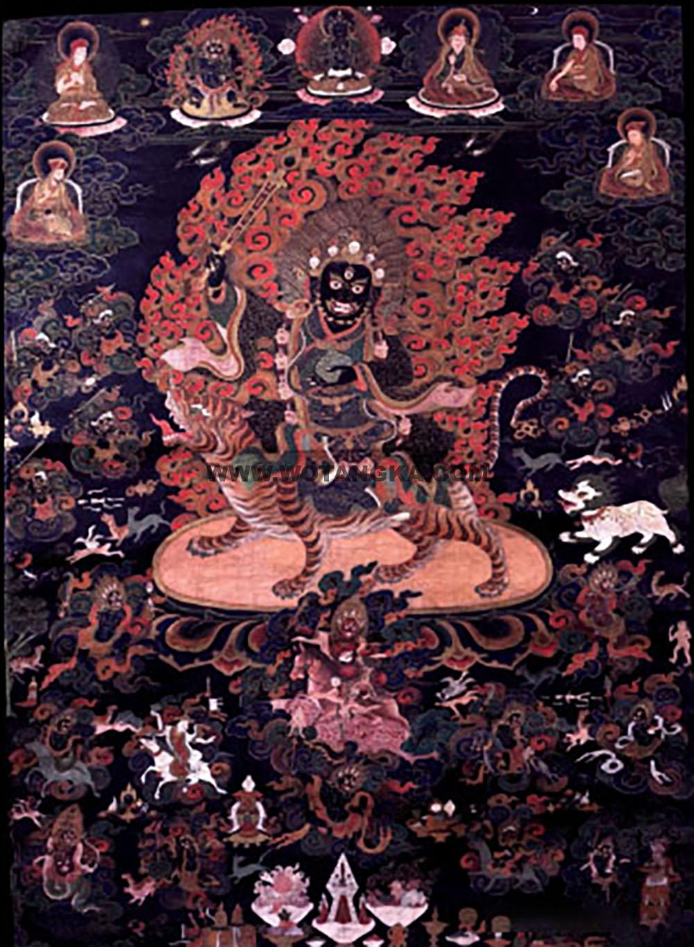 沃唐卡编号AC92748：骑虎二臂玛哈嘎拉