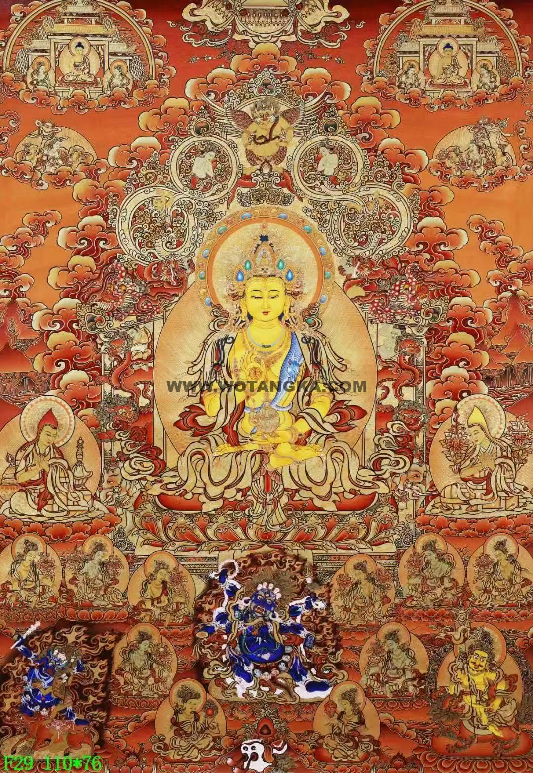 编号138-214869：红金唐卡-财神观音（110*76CM左右）