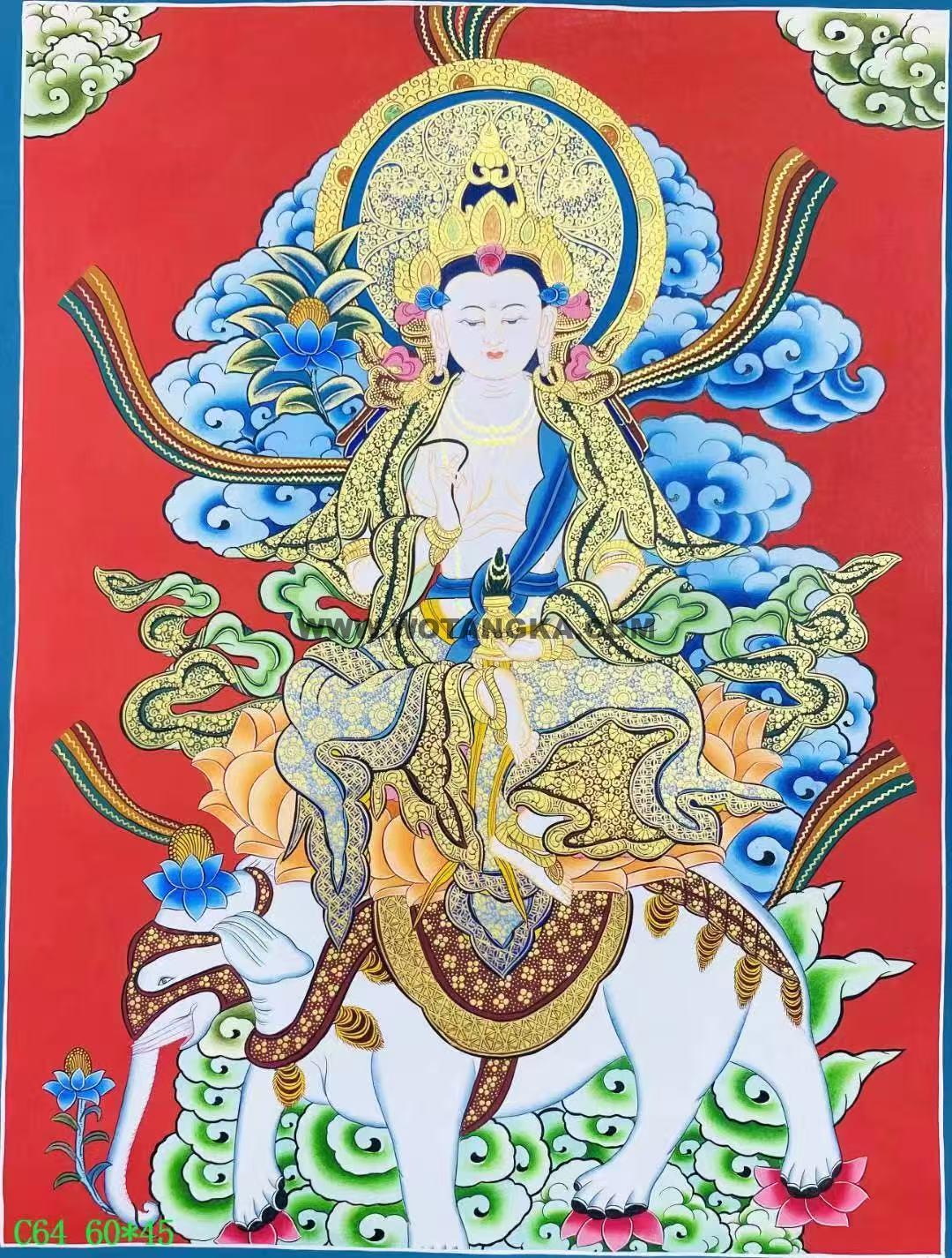 编号138-361874：彩绘唐卡-普贤菩萨（60*45CM左右）