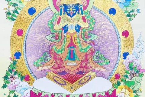 编号138-482596：彩绘唐卡-扎基拉姆（67*50CM左右）