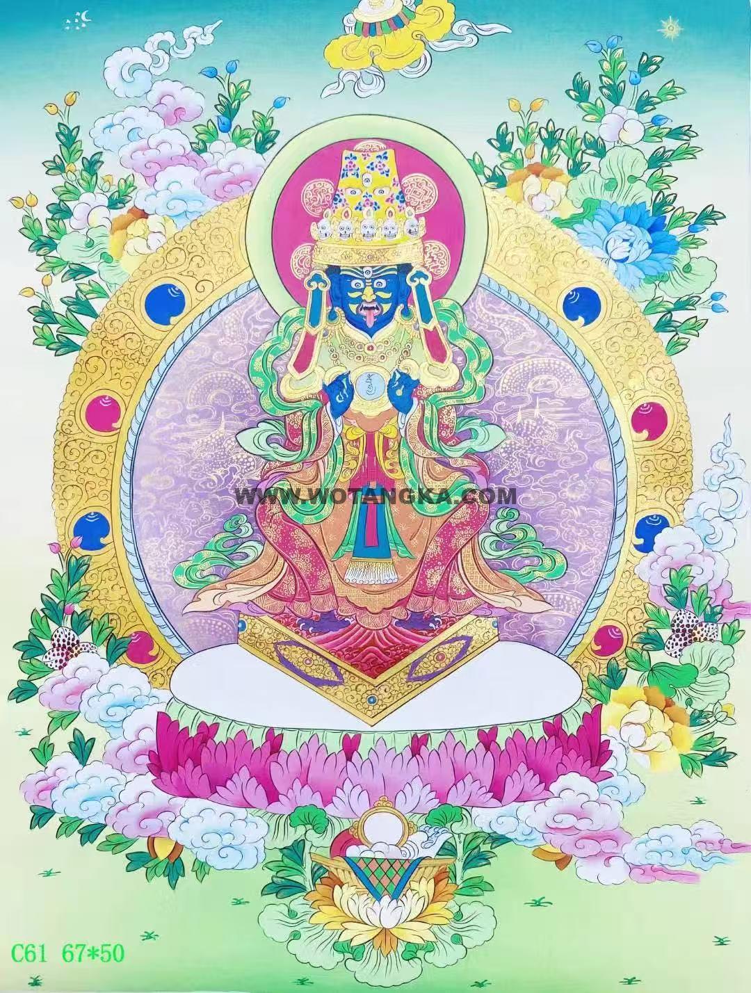 编号138-482596：彩绘唐卡-扎基拉姆（67*50CM左右）