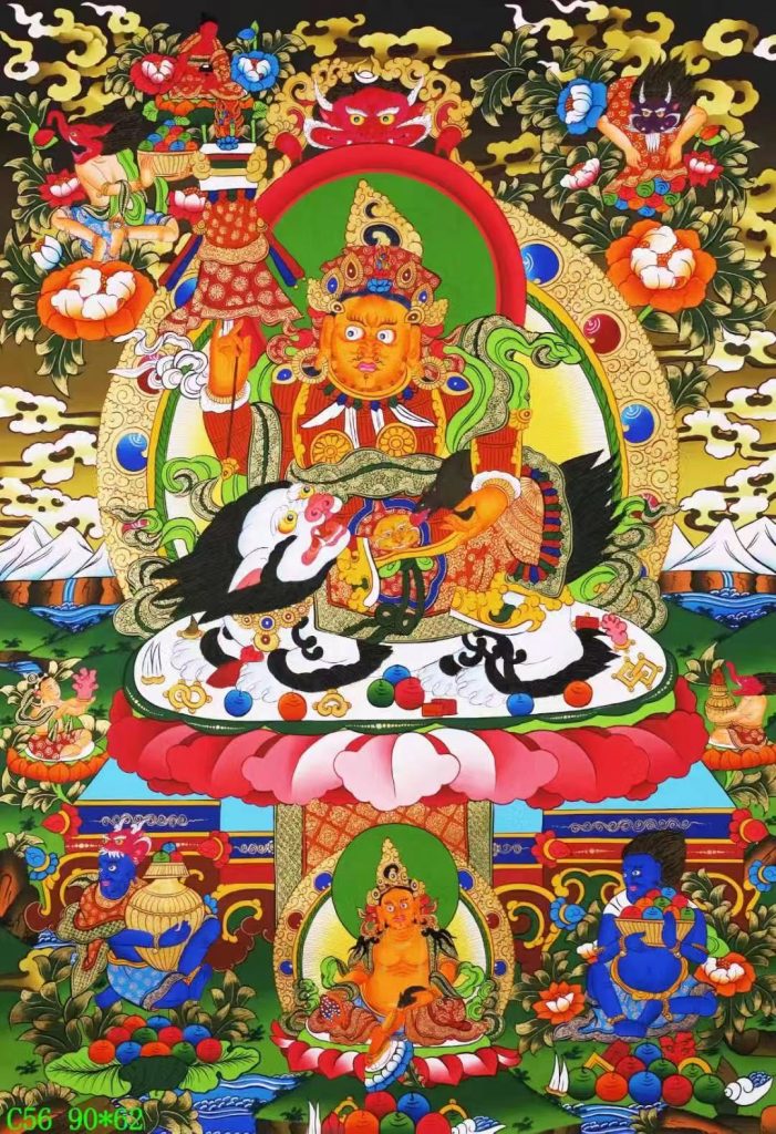 编号138-516384：彩绘唐卡-财宝天王（90*62CM左右）
