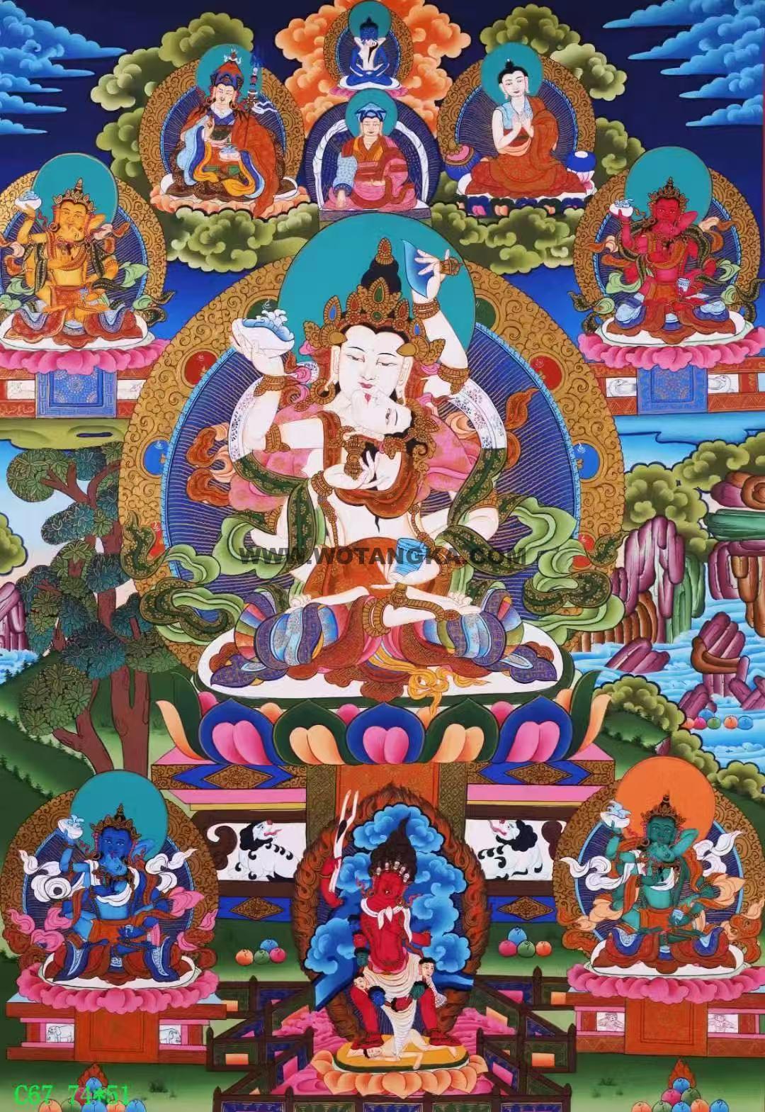 编号138-635798：彩绘唐卡-金刚萨埵双身相（74*51CM左右）