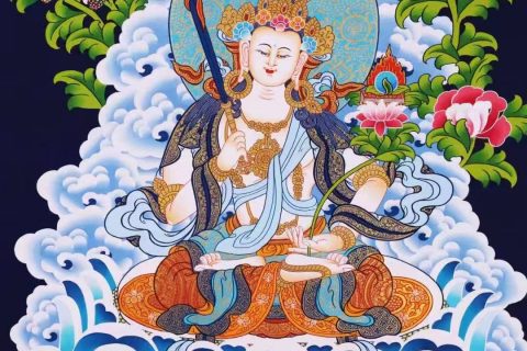 编号138-674129：彩绘唐卡-虚空藏菩萨（60*45CM左右）