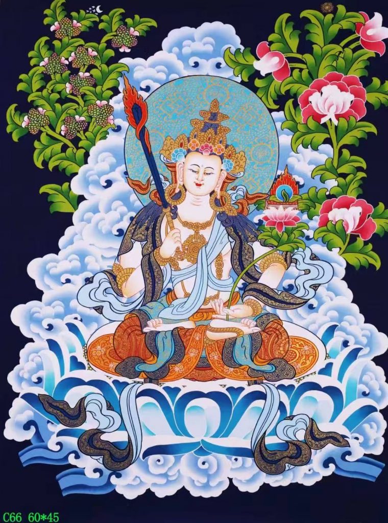 编号138-674129：彩绘唐卡-虚空藏菩萨（60*45CM左右）