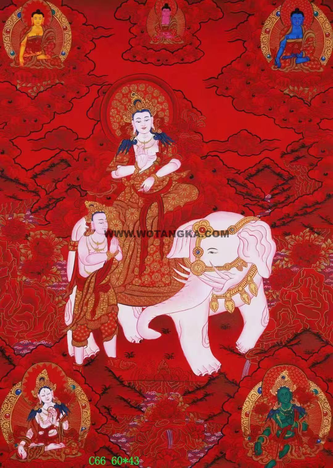 编号138-682415:红金唐卡-普贤菩萨(60*43CM左右)