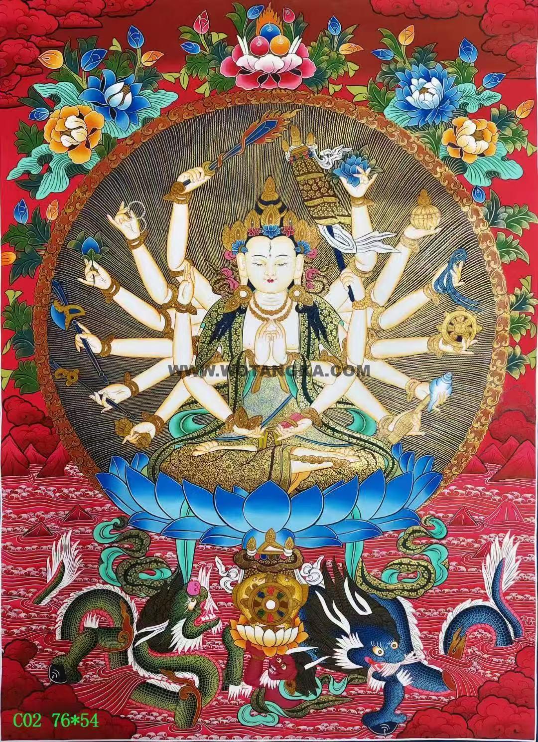 编号138-738451:彩绘唐卡-准提佛母(76*54CM左右)