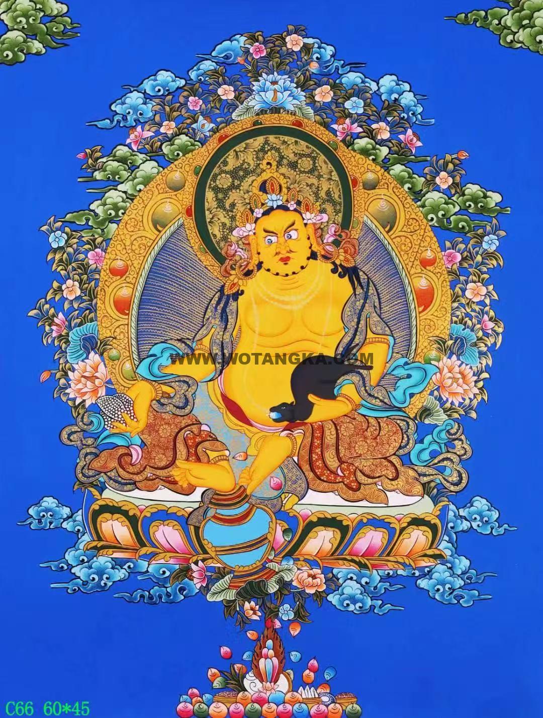 编号138-758132：彩绘唐卡-黄财神（60*45CM左右）