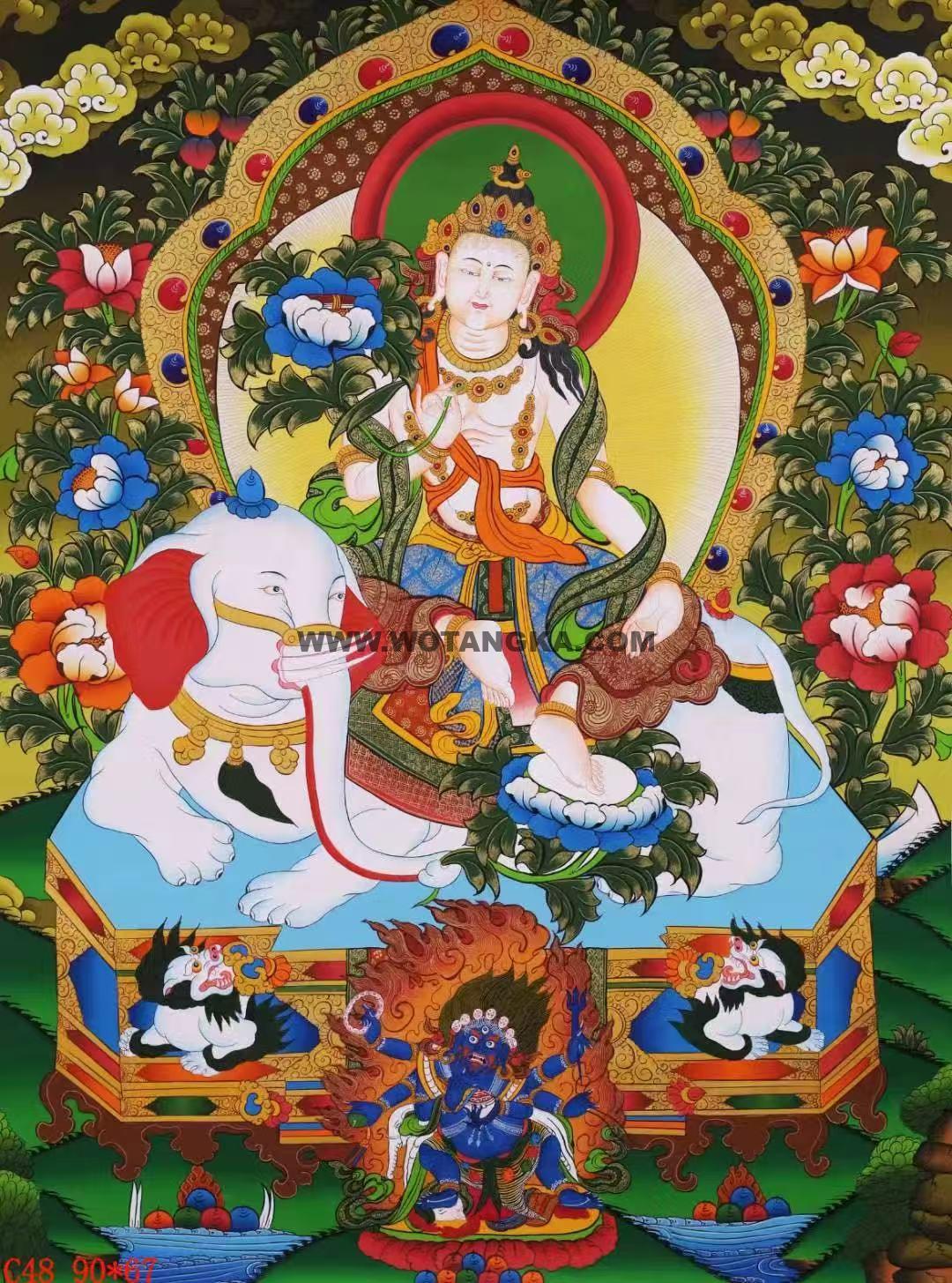 编号138-829475：彩绘唐卡-普贤菩萨（90*67CM左右）