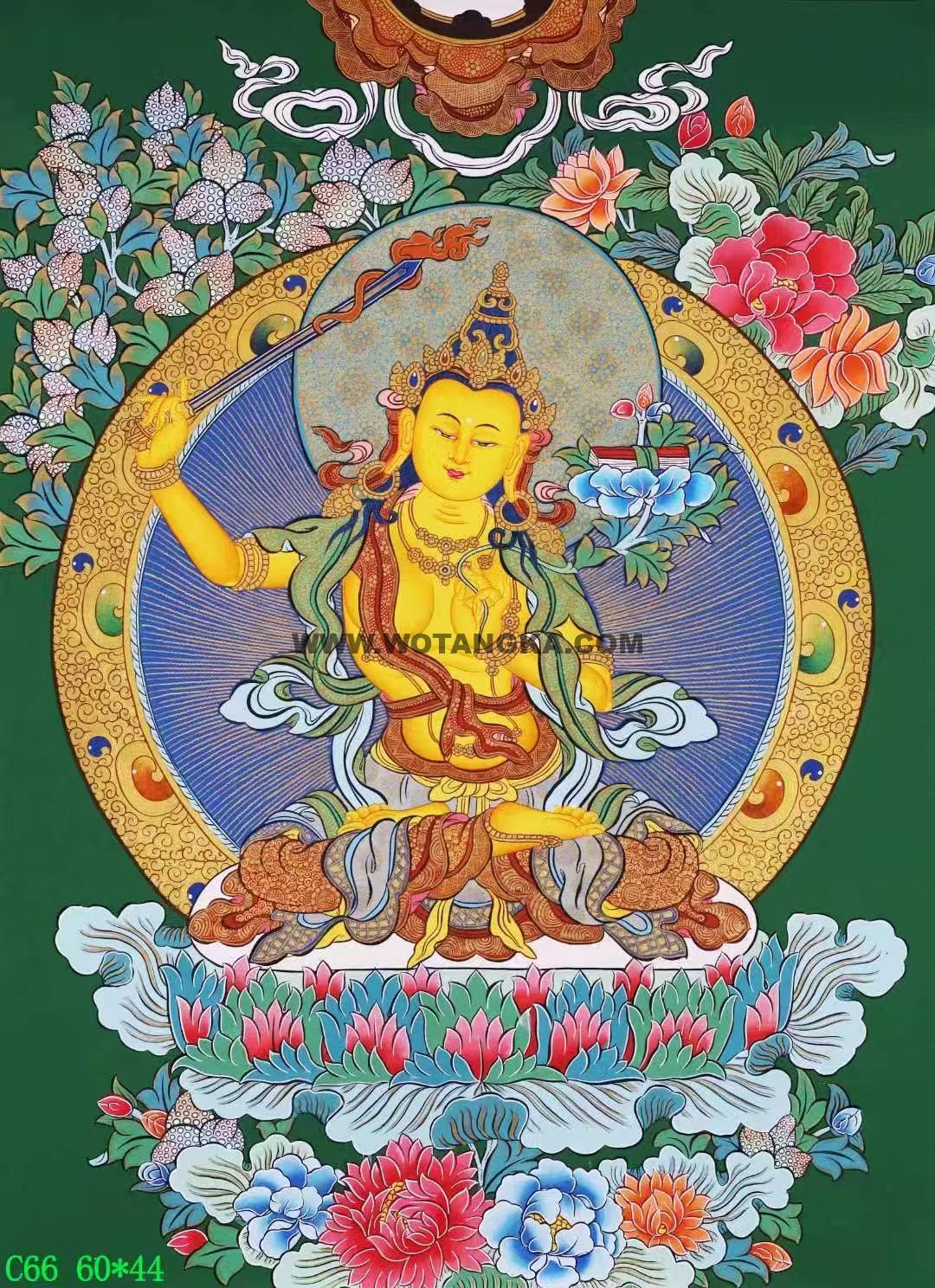 编号138-831674：彩绘唐卡-文殊菩萨（60*44CM左右）