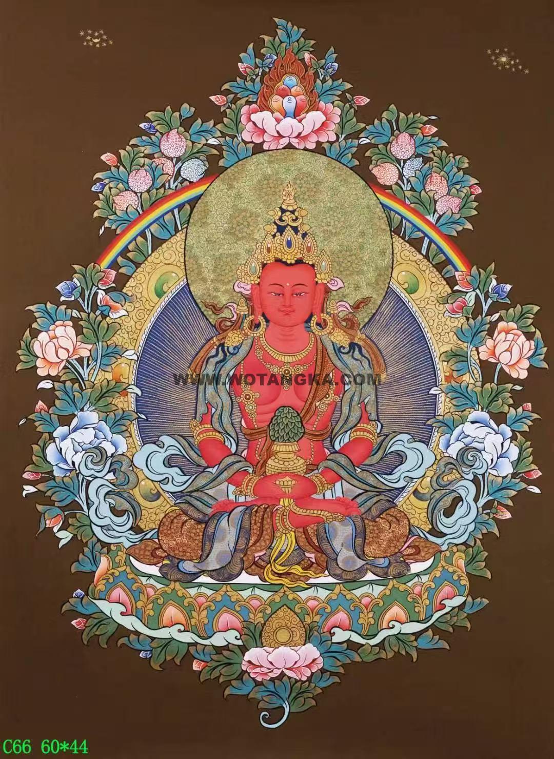 编号138-865192：彩绘唐卡-长寿佛（60*44CM左右）